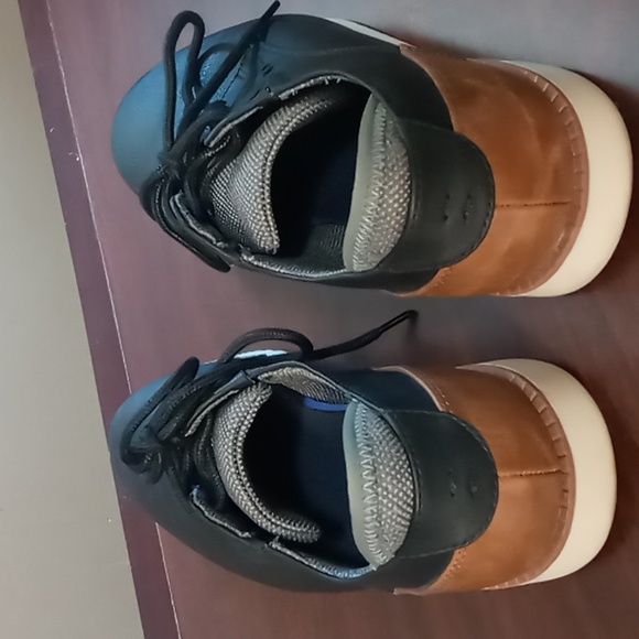 Dr Scholls Black and Tan Faux Leather Dress Shoes w Fabric Insides Size 10M - Picture 4 of 8